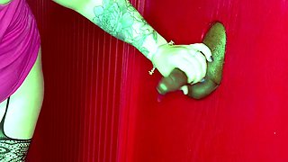 Pregnant slut goes to the gloryhole