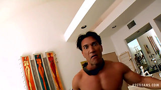 Kaci Starr gangbanged by Mike Angelo and Marco Banderas with Toni Ribas, anal, double penetration, cum swallow