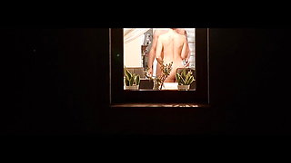 neighbors through the window while having sex with the lights on