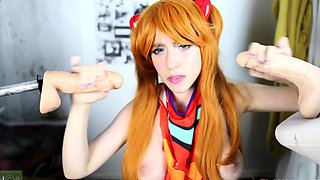 Violet lovely amateur redhead woman toying