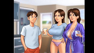 Cartoon mom gets down with a huge cock in some wild hentai video game action