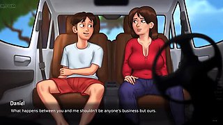 Joyboymemes Summertime Saga: Busty Stepmom Gives Best Blowjob to Huge Cock