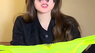 Dirty Used Panties Show - Pantyhose Pulled Down, Panty Liner & Russian Dirty Talk