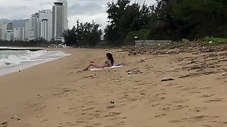 Babe Can I Cum on Your Tits? - Cock Flashing on the Beach