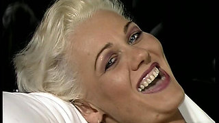 Perfect Blonde Lady in Pantyhose Gets to Enjoy Solo Action
