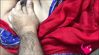 Red outfit with golden shower