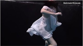 Dark Pool Vibes With White Dress Girl