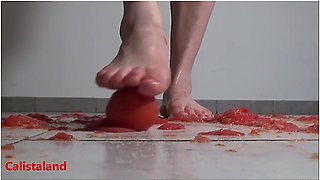 Several Tomatoes Are Crushed Under My Wonderful Bare Feet