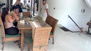 My Boyfriend's Best Friend Fucks Me Hard in Kitchen While His Wife Watches - MaRaSexx Amateur Latina MILF