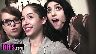 Bffs - Naughty Besties Finger Fucked and Drilled with Strap-on Dildo on Pajama Party