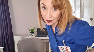 Nurse Clinical Trial Degradation with Rough Hand Job and Pegging Punishment