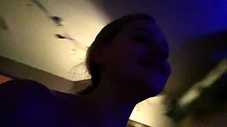 Lovely Amateur teen brunette masturbating outdoor