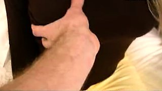 Blonde czech babe toys pussy in kitchen