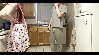 Step Dad Catches Step Daughter Out Late, He Wont Tell Step Mom if She Lets Him Fuck Both Her Holes