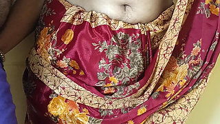 Red color saree cheating Housewife 1