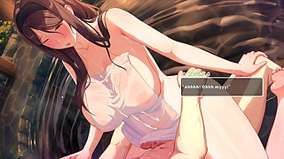 Hentai Game - Summer Clover - Kasumi's Hot Spring Intimacy Sex Scene