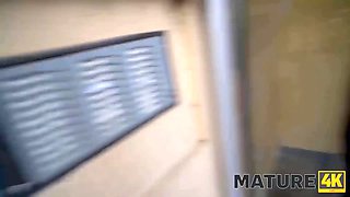 Mature4k. boy slinks into peach of mature female in pantyhose and dress