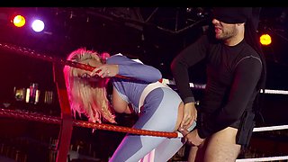 Horny couple is in the ring, fucking like they are crazy there