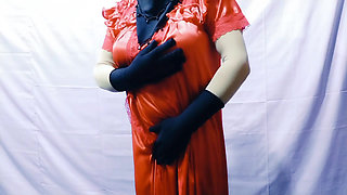 Beautiful Indian woman in nightie masturbating and talking