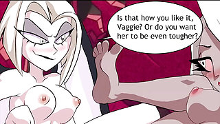 Lute dominates Vaggie in an intense lesbian 🍑🔥 pleasure session (Hazbin Hotel)