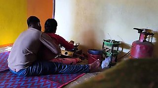 Indian Bhabhi Cooking Seduction - Step Brother Fucks Her Tight Pussy and Gets Blowjob