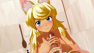 Blonde wolf girl loves oral, titfucks, and deep doggy style before hitting the hay