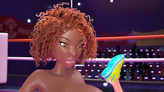 3DGSPOT - Good-sized Breasts Rock hard Tribbing During Grappling Struggle! ANIMATED BANG-OUT!