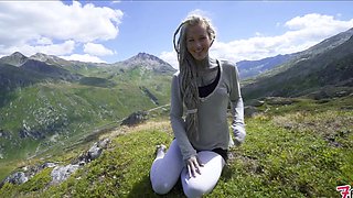 Tattooed couple OUTDOOR ANAL POV fuck