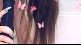 Amateur Webcam Cute Teen Plays Solo with Big Dildo