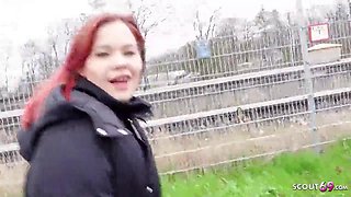 Lizzy Rose Petite Redhead Takes Hard Casting Pounding