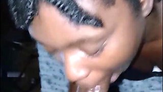 Came all over her lips & she kept inhaling until it all was gone