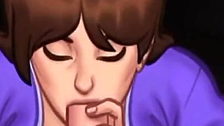 Summer Time Saga! Halloween Special! MILF Step-mom Sucks My Dick in Front of Stepsis!