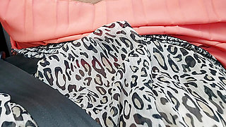 Horny mature stepmom masturbates and teases her stepson in the car