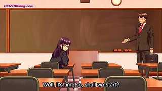 Huge tits teacher gets mouthful of cock from her bold student in class after hours