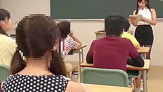 Kazuha Mizukawa - Japanese sexy teacher squirting and fucked with three students 18+