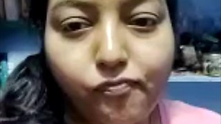Fat indian girl watching bf cock jerking on webcam