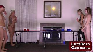 An Awesome Foursome for a Thrilling 2-on-2 Game of Strip Pong