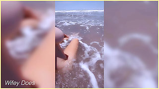 Wifey goes nude at public beach