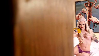 Slutty teen stepsis caught and punished