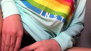 Erotic solo masturbation with teen brunette