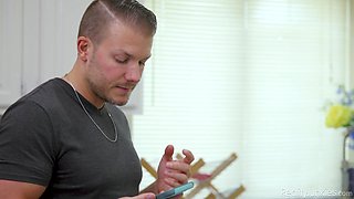 Saucy teen mind-blowing porn scene