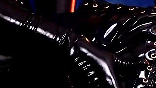 Sexual Erotic Latex Model - Fetish MILF Seduce in Rubber Pin up Blonde Shiny Clothes.