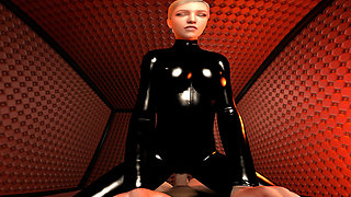 Mistress in Black Latex - POV Cowgirl