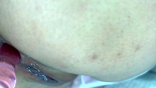 Masturbating piss fetish slut toying her ass