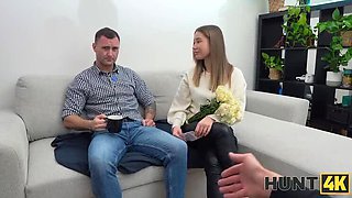 Hot GF Amalia Davis Blindfolds BF & Sucks Stranger's Big Cock - Cuckold POV Sex