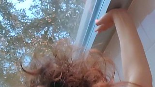 Beautiful Brunette Big Boobs Rides Fake Cock