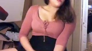 Shemale tranny enjoying solo masturbation