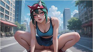 Public Anal Creampie With Kiriko In The Town Square - Car Toon