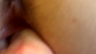 My Husband Lubricated His Fingers with Precum and Fucked My Pussy. Female Orgasm and Creampie Extreme Close-up