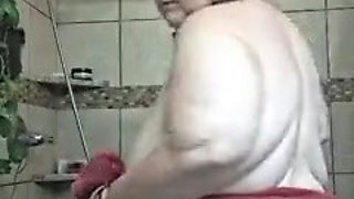 After a Hot Sshower Nurse Vicki Dries off and Does Some Other Grooming